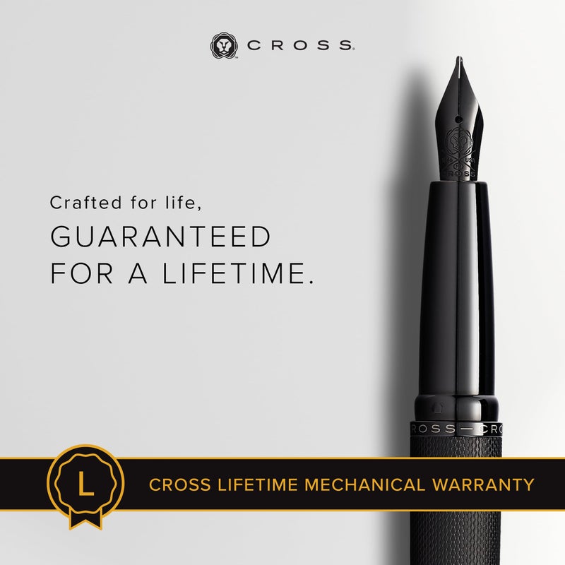Cross ATX Refillable Fountain Presented in a Luxury Gift Box - Medium Point, Black Ink, Sandblasted Black - Image 3