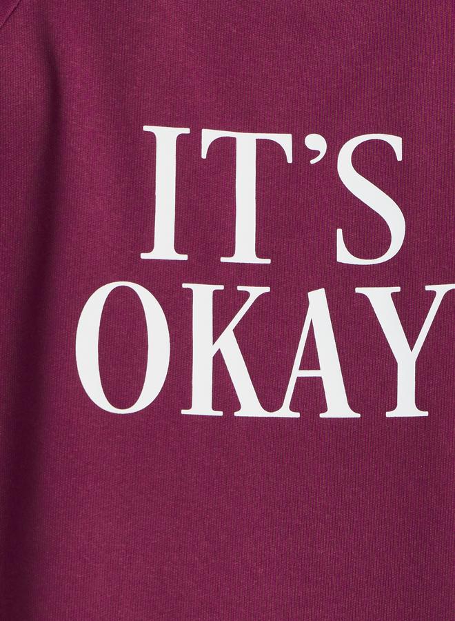 Take Two Take Two Slogan Back Print Raglan Sleeves T-Shirt and Pants Co-Ords  - Image 5