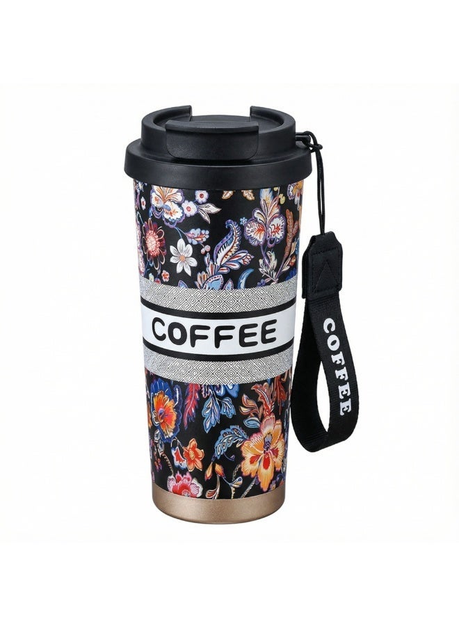 Warwick Travel Coffee Insulated Mug with Sealing Cap, 17oz / 500ml 316 Stainless Steel Double Wall Vacuum Bottle, Leak-Resistant Lid, Tea Strainer, Fits Car Cup Holder, Gifts for Women, Friends, Birthday, New Year - Image 1