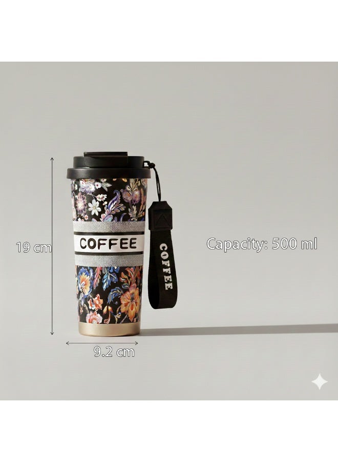 Warwick Travel Coffee Insulated Mug with Sealing Cap, 17oz / 500ml 316 Stainless Steel Double Wall Vacuum Bottle, Leak-Resistant Lid, Tea Strainer, Fits Car Cup Holder, Gifts for Women, Friends, Birthday, New Year - Image 5