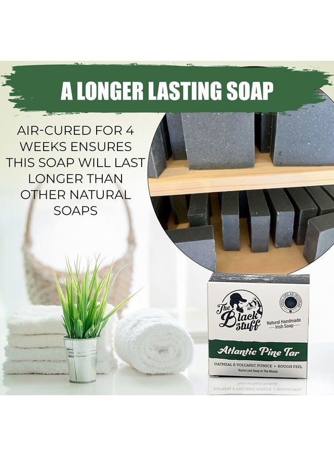 The Black Stuff Pine Tar Soap - Mens Bar Soap Made with Pine Tar, Organic Ingredients and Essential Oils - Handmade Cold Process Body Soap for Men - Moisturizing and Cleansing organic Bath Soaps - Image 2
