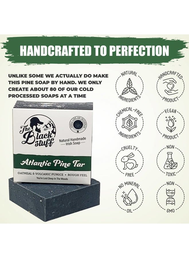 The Black Stuff Pine Tar Soap - Mens Bar Soap Made with Pine Tar, Organic Ingredients and Essential Oils - Handmade Cold Process Body Soap for Men - Moisturizing and Cleansing organic Bath Soaps - Image 5