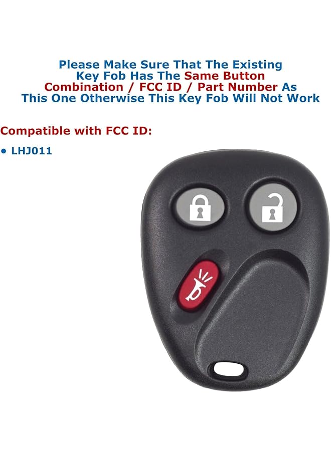 Pack Of 2 Car Keyless Entry Remote Control Key Fob Fits For Chevrolet Silverado Equinos Suburban 2003-2006,Fits For Cadillac Escalade/Gmc Yukon 2003-2006 - Image 3