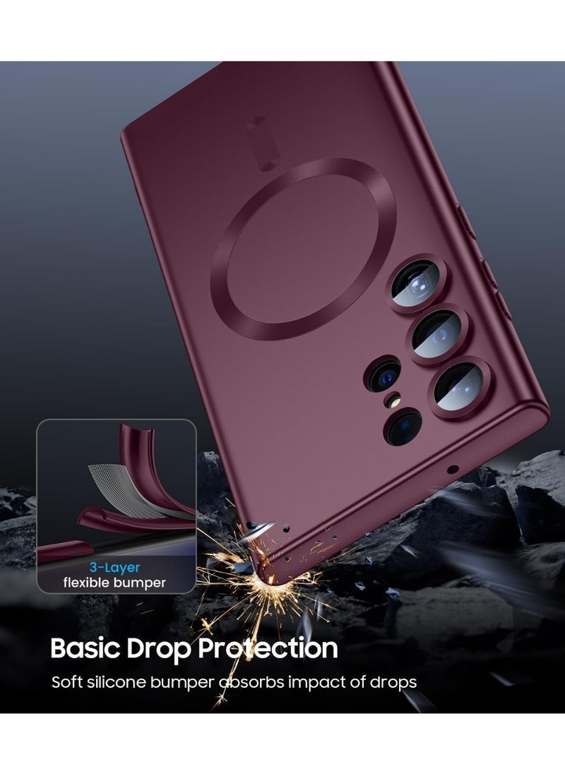 راكسوم غطاء مغناطيسي رفيع متوافق مع سامسونج جالاكسي إس 22 ألترا 6.8 بوصة | غطاء حماية متوافق مع MagSafe | تصميم خفيف الوزن ومتين وأنيق | سهولة التركيب المغناطيسي للشحن اللاسلكي السريع | حماية فائقة دون حجم زائد - Image 2