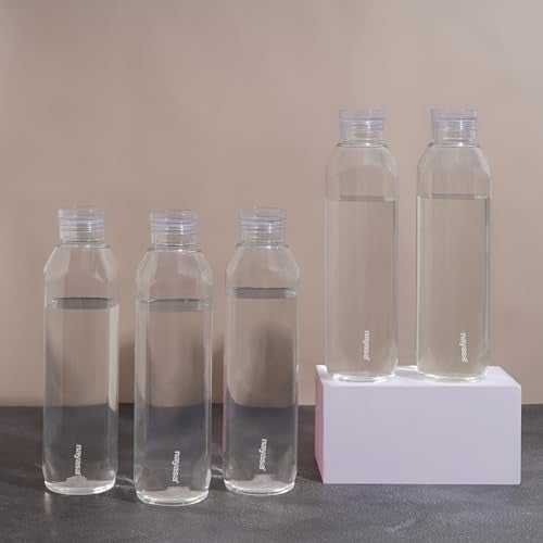 Nayasa Space Plastic Water Bottle 1150 ml | Set of 5 | BPA-Free Fridge Bottle for Home, Office, School, Gym | Leak-Proof & Durable | Grey - Image 1