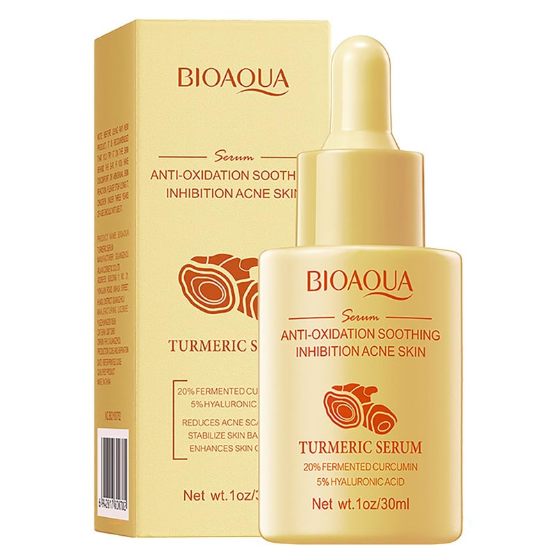 BIOAQUA Turmeric Facial Serum Anti-Oxidation Soothing Acne Skin Hyaluronic Acid Control Oil Moisturizing Face Skin 30ml / 1fl.oz - Image 1