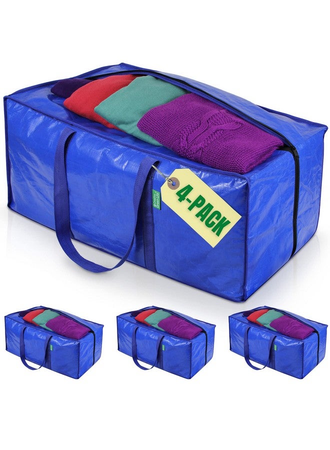 Creative Green Life Jumbo Storage Bags for Clothes with Strong Handles & Sturdy Zipper (4-Pack), Heavy-Duty Moving & Storage Bags, Best Packing Supplies for Clothing - XL Space Saving Bags, Alternative to Wardrobe Boxes  - Image 1