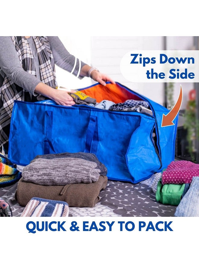 Creative Green Life Jumbo Storage Bags for Clothes with Strong Handles & Sturdy Zipper (4-Pack), Heavy-Duty Moving & Storage Bags, Best Packing Supplies for Clothing - XL Space Saving Bags, Alternative to Wardrobe Boxes  - Image 3