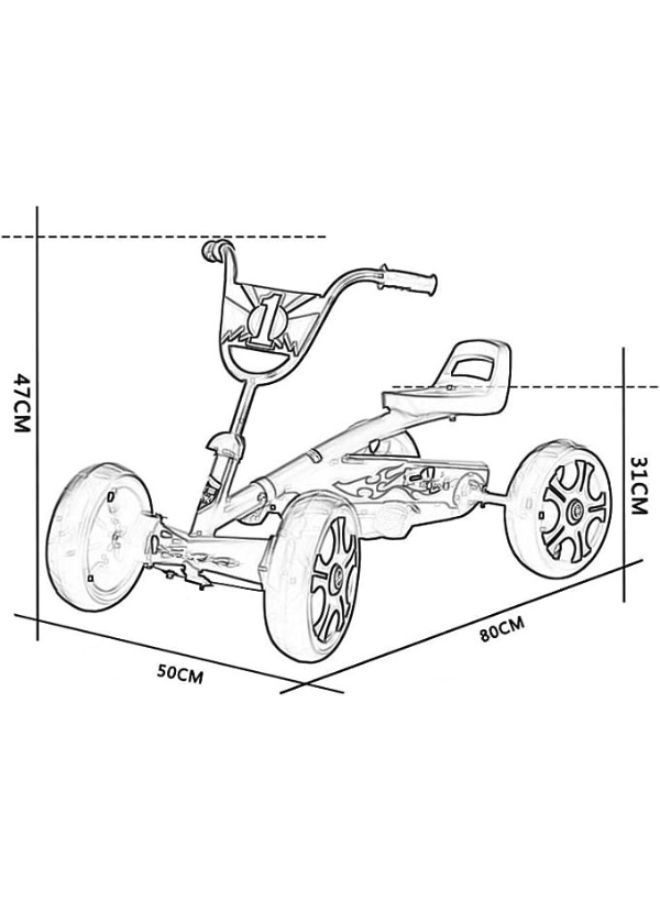 Four-wheeled Kart Baby Stroller Toy Racing Steering Wheel Design Seat - Image 2