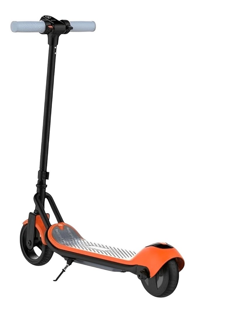 شارد سكوتر كهربائي للأطفال مع سكوتر قابل للطي 24 فولت، مصباح أمامي، مصباح جو أرضي، حزام مصباح خلفي، اتصال بلوتوث مع الطاقة، ترس، شاشة عرض السرعة، محرك بدون فرشاة 110 واط، لون برتقالي - Image 1
