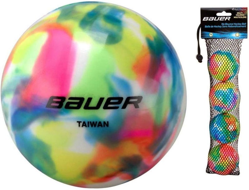 4 Pack No Bounce Street Hockey Balls, Cool or Warm Weather
