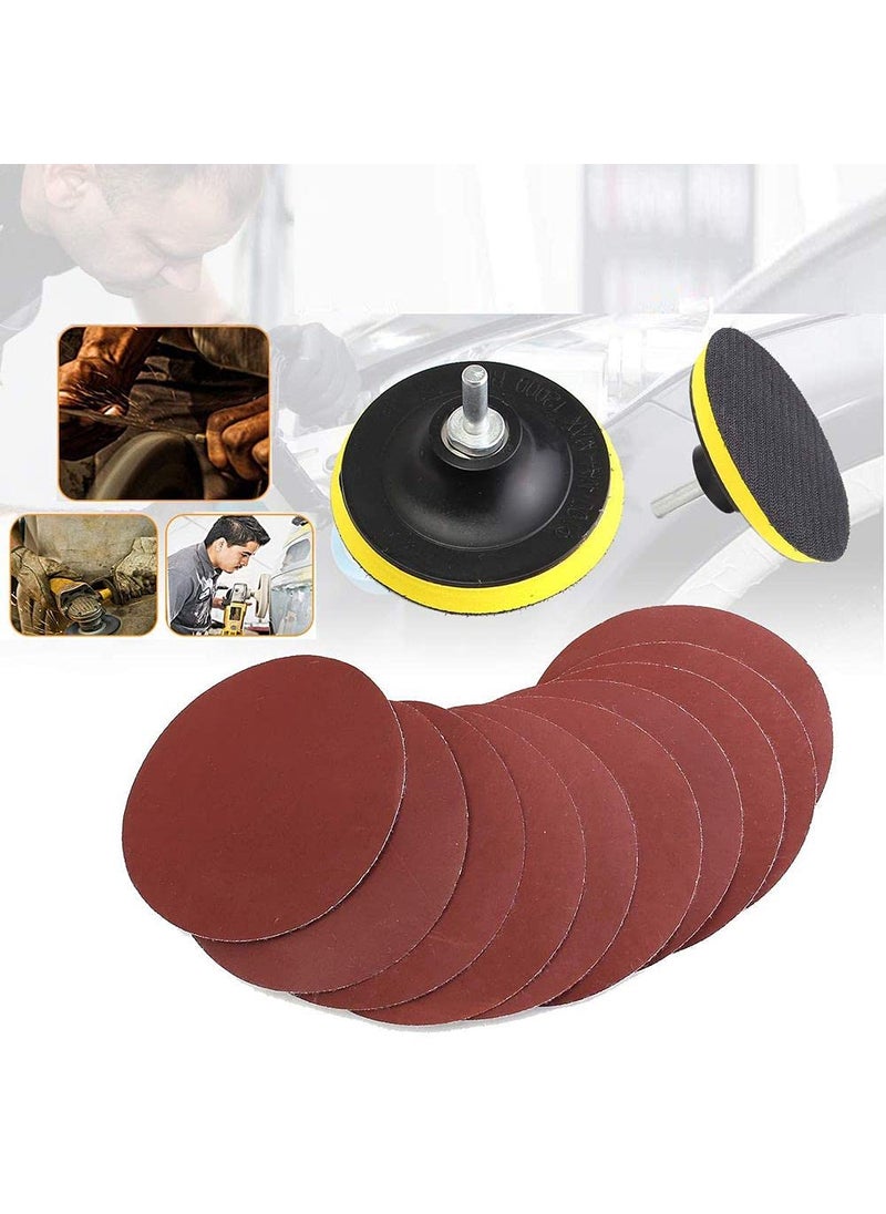 DIY Crafts - Diy Crafts 10502 7375 3 Inch Sandpaper Disc and 75 Mm Hook and Loop Sanding Sander Backing Pad, Multicolor, 60 Piece - Image 1