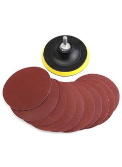 Diy Crafts 10502 7375 3 Inch Sandpaper Disc and 75 Mm Hook and Loop Sanding Sander Backing Pad, Multicolor, 60 Piece