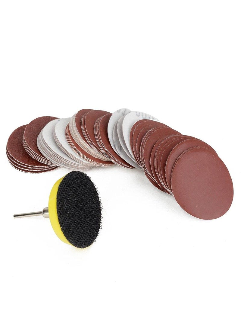 DIY Crafts - Diy Crafts 10502 7375 3 Inch Sandpaper Disc and 75 Mm Hook and Loop Sanding Sander Backing Pad, Multicolor, 60 Piece - Image 1
