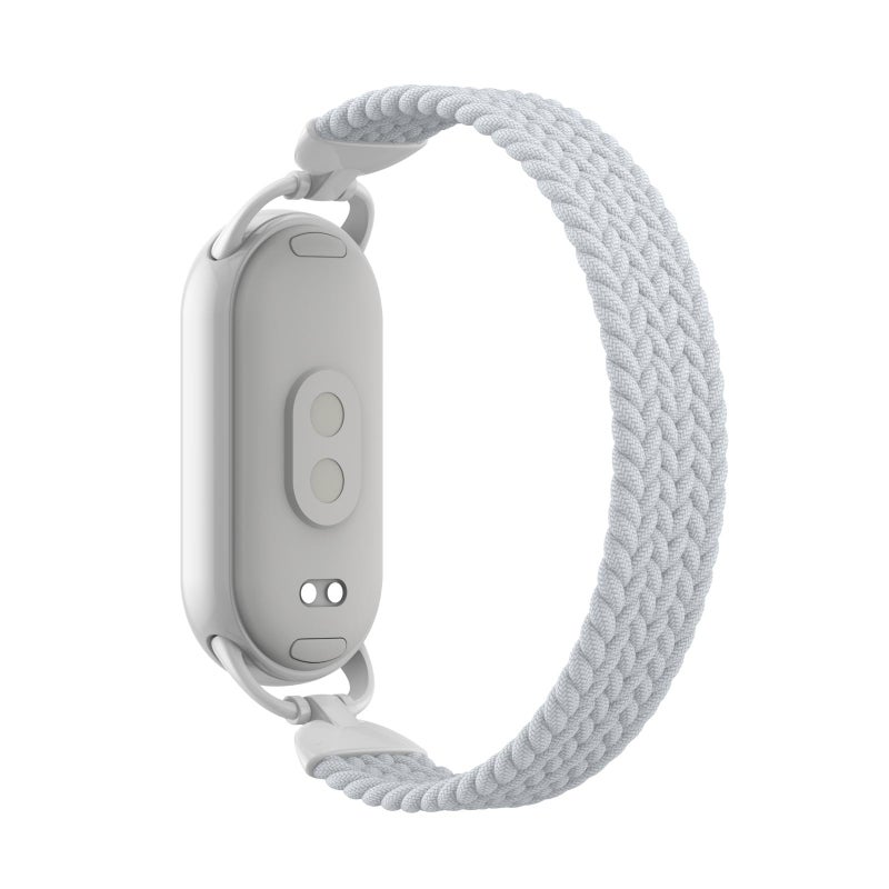 إيروريكس لساعة شاومي الذكية 10 / 9 / 8، سوار ساعة من النايلون المنسوج برأس معدني، المقاس: M (أبيض سيراميكي) - Image 2