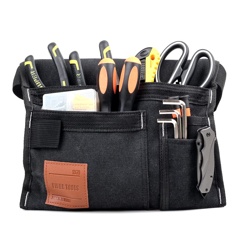 VIDAR TOOLS 6-Pocket Single Side Tool Belt Pouch/Utility Belt/Work Apron for Carpenter and Gardener.Durable Canvas Construction.Comfortable Adjustable Belt.Light Weight.BLACK - Image 4