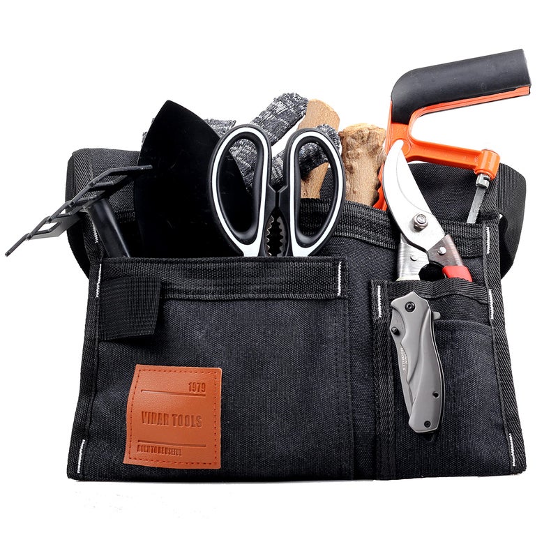 VIDAR TOOLS 6-Pocket Single Side Tool Belt Pouch/Utility Belt/Work Apron for Carpenter and Gardener.Durable Canvas Construction.Comfortable Adjustable Belt.Light Weight.BLACK - Image 5