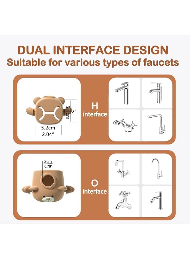 Faucet Extender For Toddlers Sink Extenders With Temperature Sensitive For Kids Hand Washing Sink Faucet Extension Suitable For Bathroom Sink Kitchen Bathtub (Brown)  - Image 4