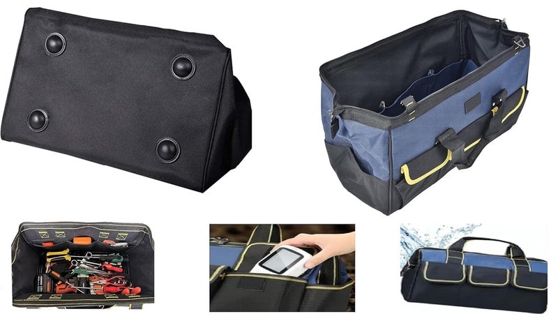 ISTARA Istara Large Tool Bag Waterproof Oxford Cloth Tool Bag Tote Bag Travel Tool Bag with Multi Pouches Tool Storage Bag Tool Organizer Bag Tools Bag for Electricians  - Image 4