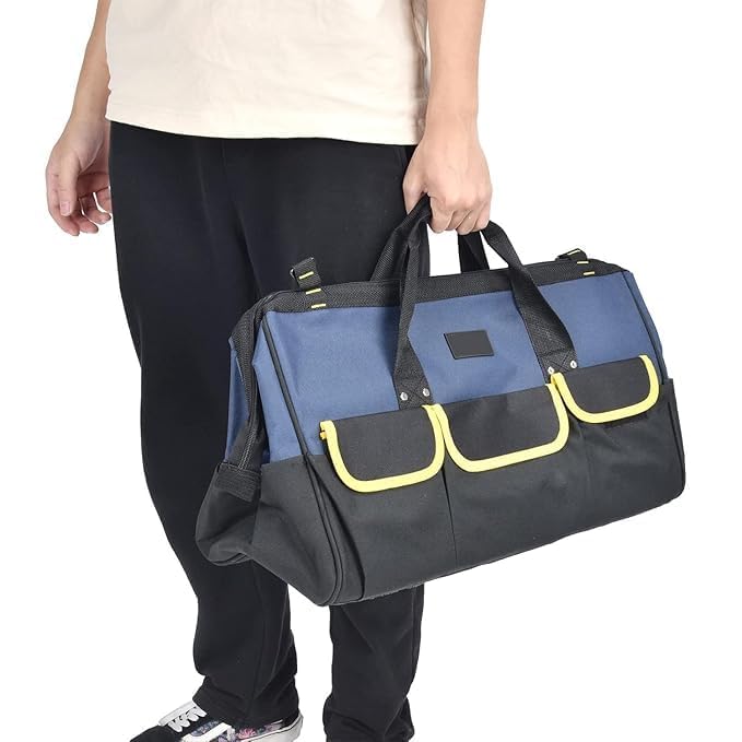 ISTARA Istara Large Tool Bag Waterproof Oxford Cloth Tool Bag Tote Bag Travel Tool Bag with Multi Pouches Tool Storage Bag Tool Organizer Bag Tools Bag for Electricians  - Image 2