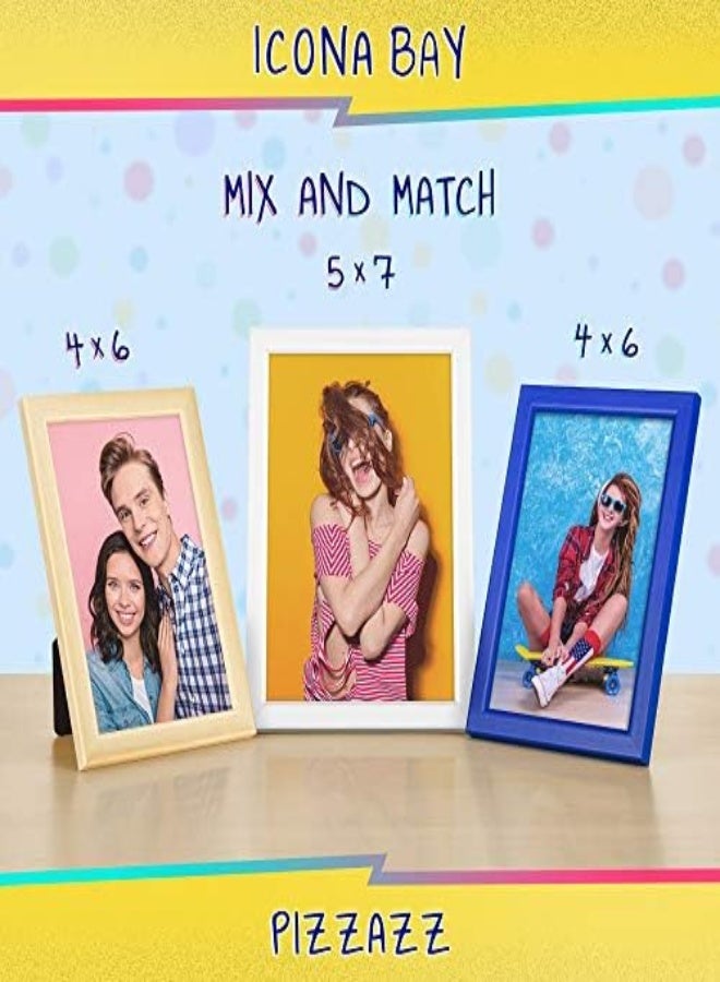 AKDC Icona Bay 5X7 Picture Frame, White Colored Solid Wood Scandinavian Style Frame For Photo, Pizzazz Collection - Image 3