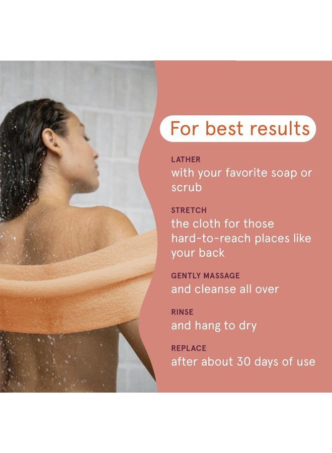 cleanlogic Body Exfoliating Cloth, Stretchy Exfoliator Bath and Shower Washcloths for Smooth and Softer Skin, Reusable Daily Skincare Tool, Assorted Colors, 3 Count Value Pack - Image 4