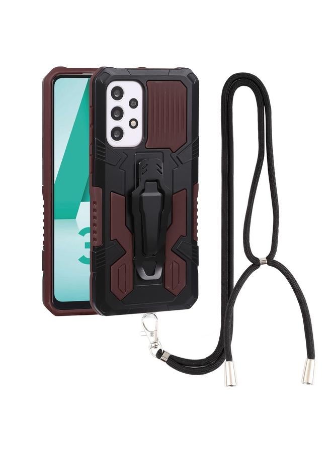 اس-توب جراب لهاتف Samsung Galaxy A33 5G Lanyard Mecha Armor Kickstand PC + جراب هاتف TPU - Image 1