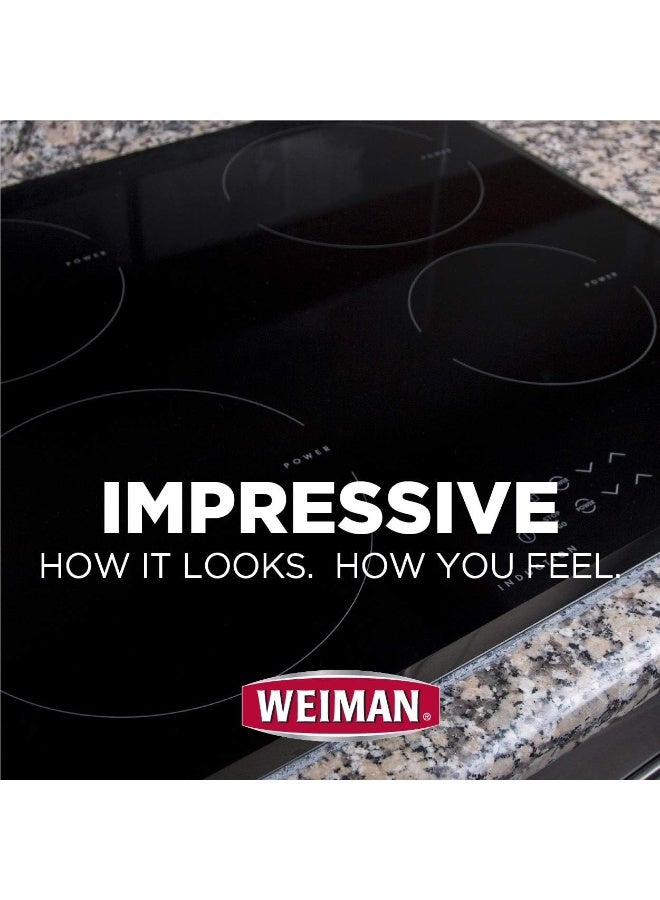 Weiman وسادات تنظيف سطح الطهي من ويمن - تنظف بلطف وتزيل الطعام المحترق من جميع أسطح الطهي الزجاجية والسلسة، 3 وسادات قابلة لإعادة الاستخدام - Image 2