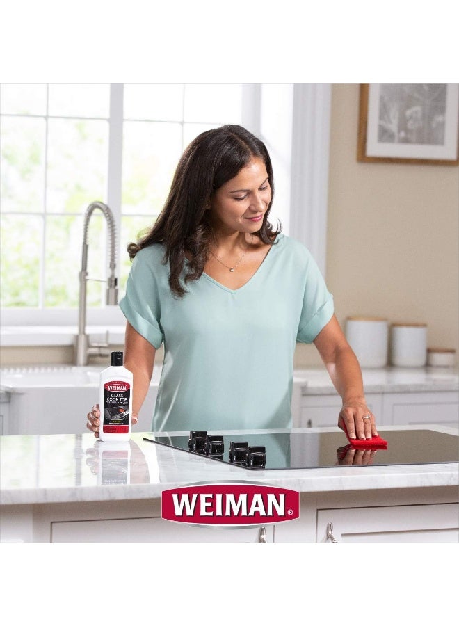 Weiman وسادات تنظيف سطح الطهي من ويمن - تنظف بلطف وتزيل الطعام المحترق من جميع أسطح الطهي الزجاجية والسلسة، 3 وسادات قابلة لإعادة الاستخدام - Image 4