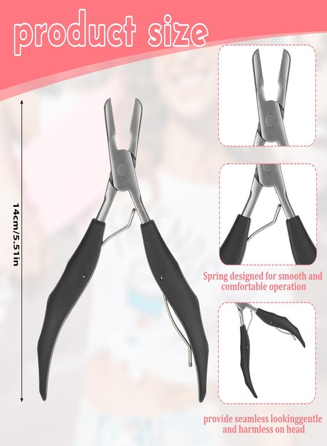 Skrfren Fusion Hair Extension Crusher, Fusion Crusher Tool for Keratin Hair Extensions Hairs Extension Remove Tool for Keratin, Black Hairs Extensions Opener and Removal Tools for Installing Removing - Image 2
