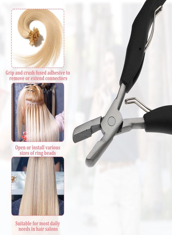 Skrfren Fusion Hair Extension Crusher, Fusion Crusher Tool for Keratin Hair Extensions Hairs Extension Remove Tool for Keratin, Black Hairs Extensions Opener and Removal Tools for Installing Removing - Image 3