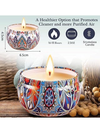 Scented Candles Set,Aromatherapy Candle Smokeless with Natural Soy Wax,Candles for Aromatherapy, Bath, Yoga,18H Duration per Candle,Relaxing Stress Relief Aroma Home Best Gift for Women,9pcs - view 3