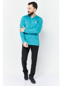 Adidas Men Sportswear Fit Long Sleeve Training T-Shirt, Teal  - Image 2