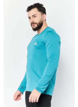 Adidas Men Sportswear Fit Long Sleeve Training T-Shirt, Teal  - Image 3