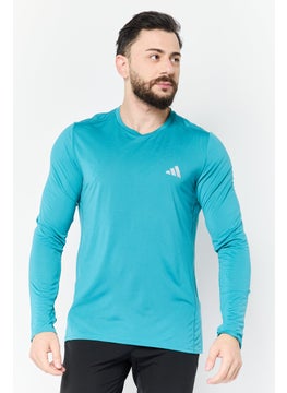 Adidas Men Sportswear Fit Long Sleeve Training T-Shirt, Teal  - Image 1