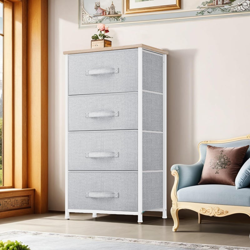 YITAHOME Dresser with 4 Drawers - Fabric Storage Tower, Organizer Unit for Bedroom, Living Room, Hallway, Closets - Sturdy Steel Frame - Image 2