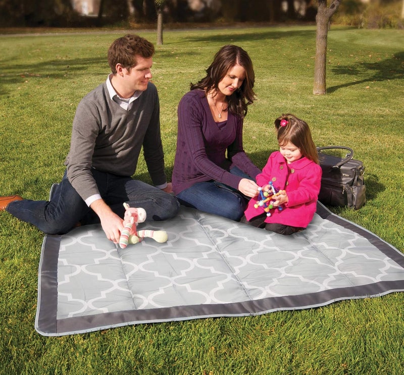 JJ Cole Outdoor Toddler Blanket  WaterResistant Outdoor Blanket With Adjustable Bag Strap  Stone Arbor  58 x 84 - Image 4