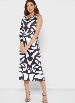 WAREHOUSE Belt Detail Printed Dress  - Image 4