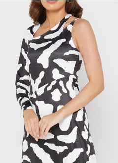 WAREHOUSE Belt Detail Printed Dress  - Image 3