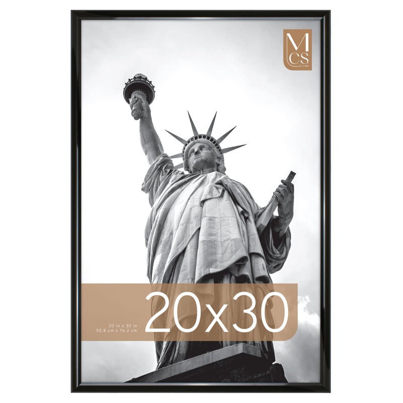 MCS Trendsetter 20x30 Poster Frame Black High-Gloss, Vertical & Horizontal Wall Hanging Large Picture Frame for Photos, Posters & Art Prints (1-Pack) - Image 1