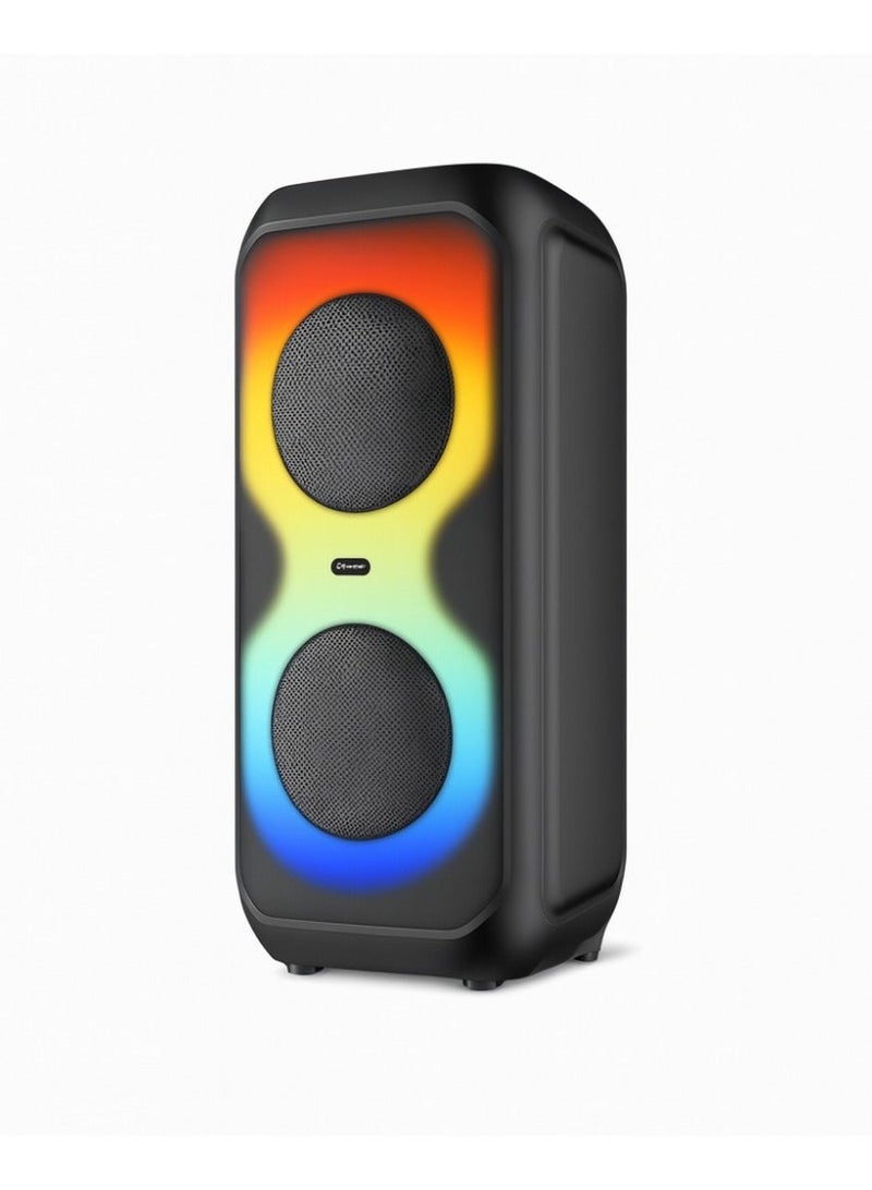 فوفو سماعة V-4032 مزدوجة 4 إنش بلوتوث | 10 واط | USB، FM، بطارية قابلة للشحن وإضاءة LED - Image 2