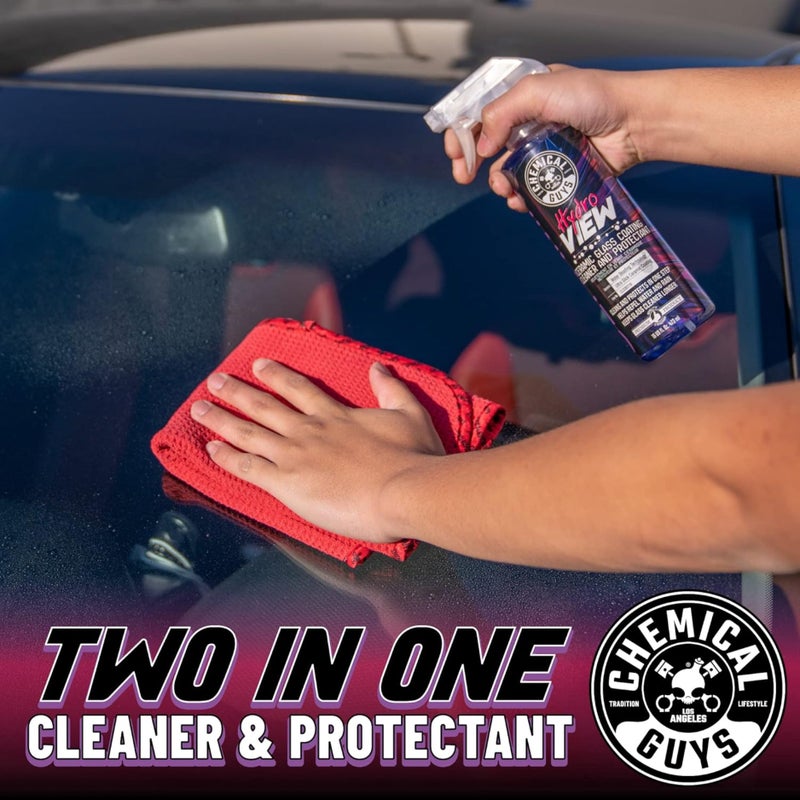 Chemical Guys HydroView Ceramic Glass Cleaner & Coating, 2-in-1 SiO2 spray cleans and protects glass in one step, repels water and grime, reduces fogging, improves wet-weather visibility, 473 mL - Image 5