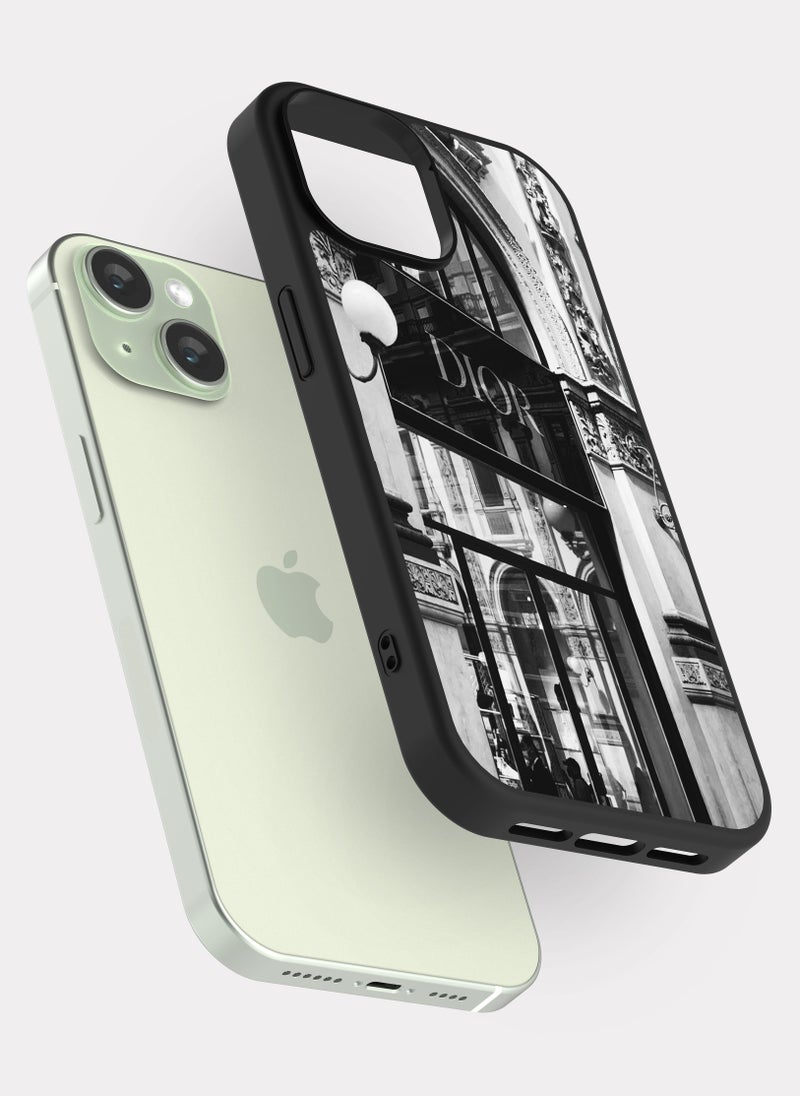 بكسلات كفر ايفون 15 ديور ابيض اسود - Image 2