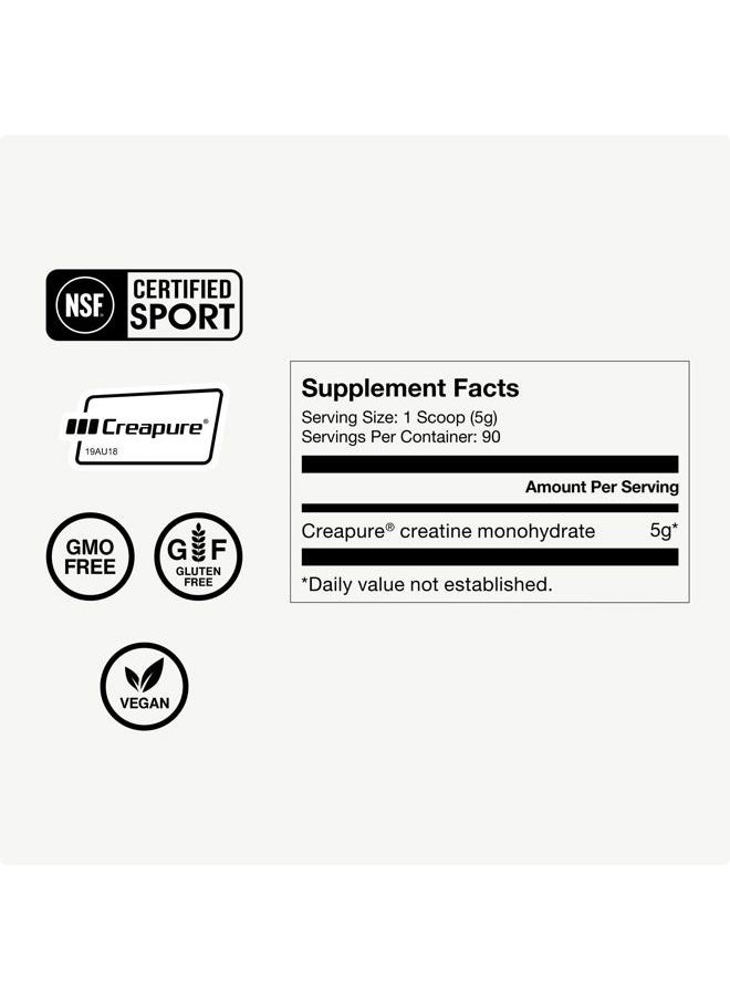 Momentous - Creatine Monohydrate Powder - Creapure Creatine Powder Supports Strength, Lean Muscle, & Recovery for Men & Women - 5g Per Serving, 90 Servings - Image 1