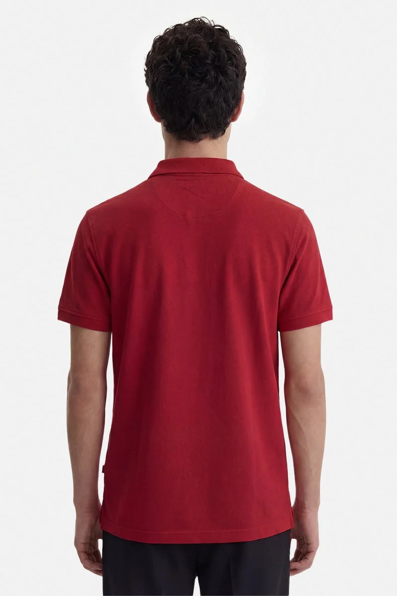 SNITCH Red Solid Half Sleeve Regular Fit Casual T-Shirt