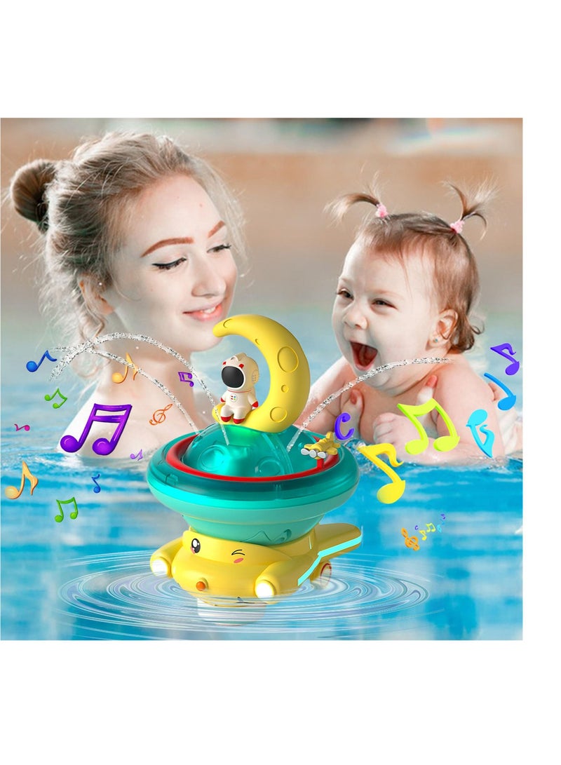 واي آند دي Baby Bath Toy for Toddlers, Astronaut Sprinkler Bathtub Toys, Light Up Fun Kids Sutable Toddlers Infants 1 2 3 Years - Image 2