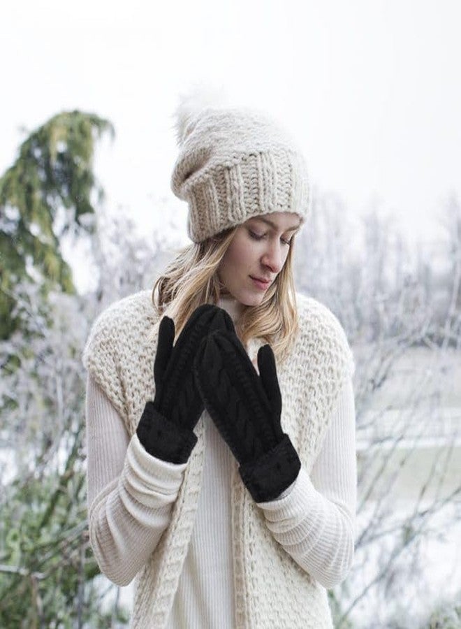 إيوهاك قفازات إيوهاك الشتوية الدافئة للنساء - قفازات محبوكة من الصوف الناعم مبطنة بفرو سميك - Image 2