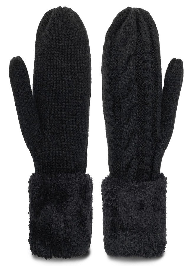 إيوهاك قفازات إيوهاك الشتوية الدافئة للنساء - قفازات محبوكة من الصوف الناعم مبطنة بفرو سميك - Image 1