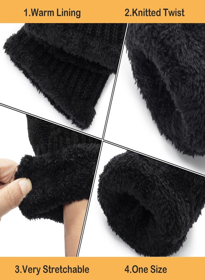 إيوهاك قفازات إيوهاك الشتوية الدافئة للنساء - قفازات محبوكة من الصوف الناعم مبطنة بفرو سميك - Image 4