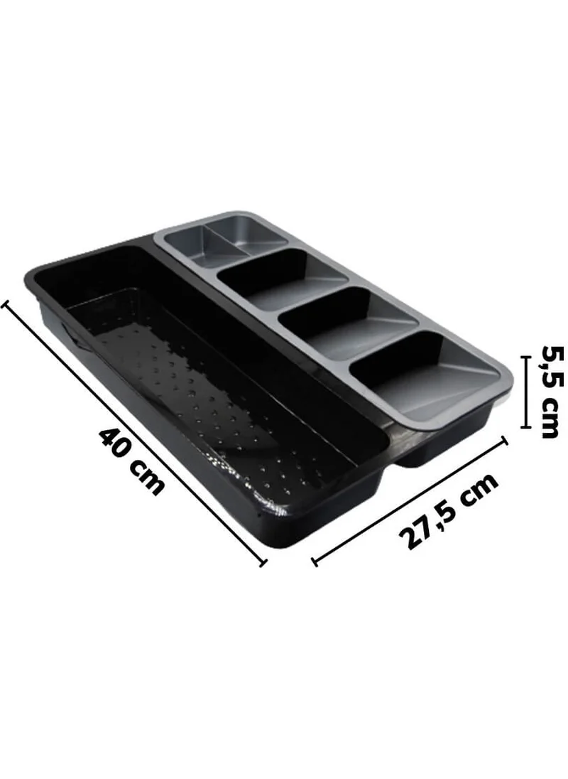 Piev Smart Organizer Drawer Cutlery 2 Pcs. Black